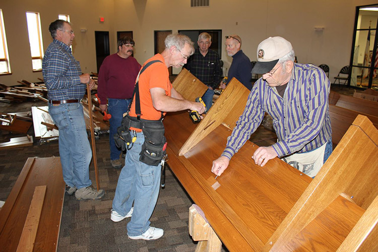 Pews installed, 2014